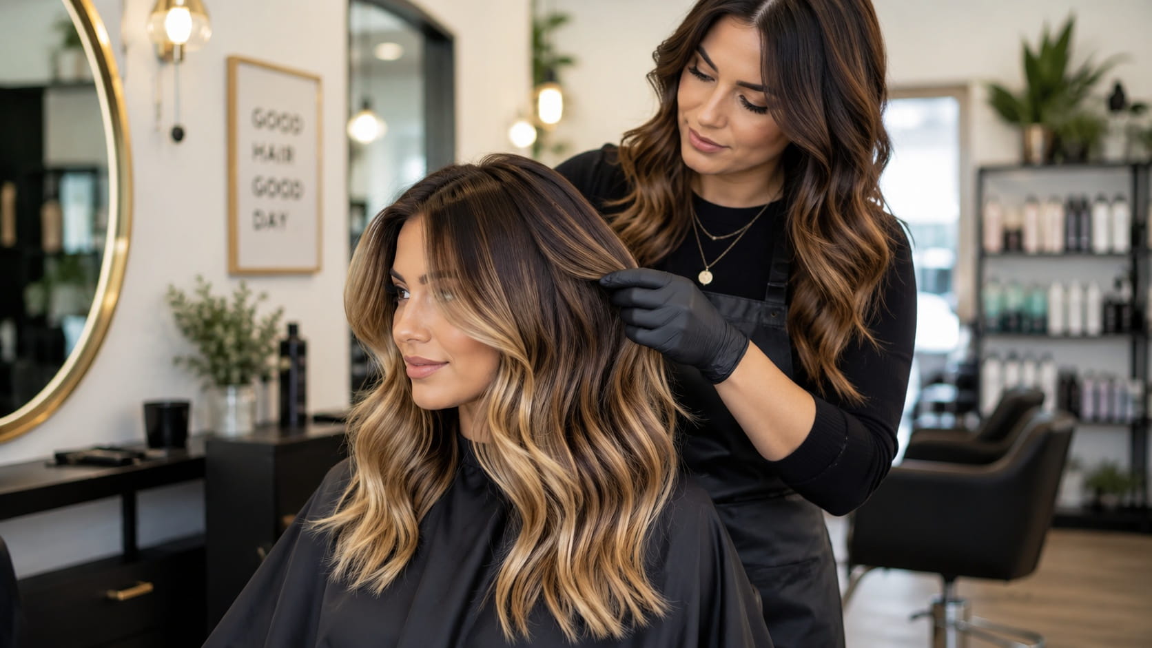 Service de balayage dans un salon de coiffure à Montréal
