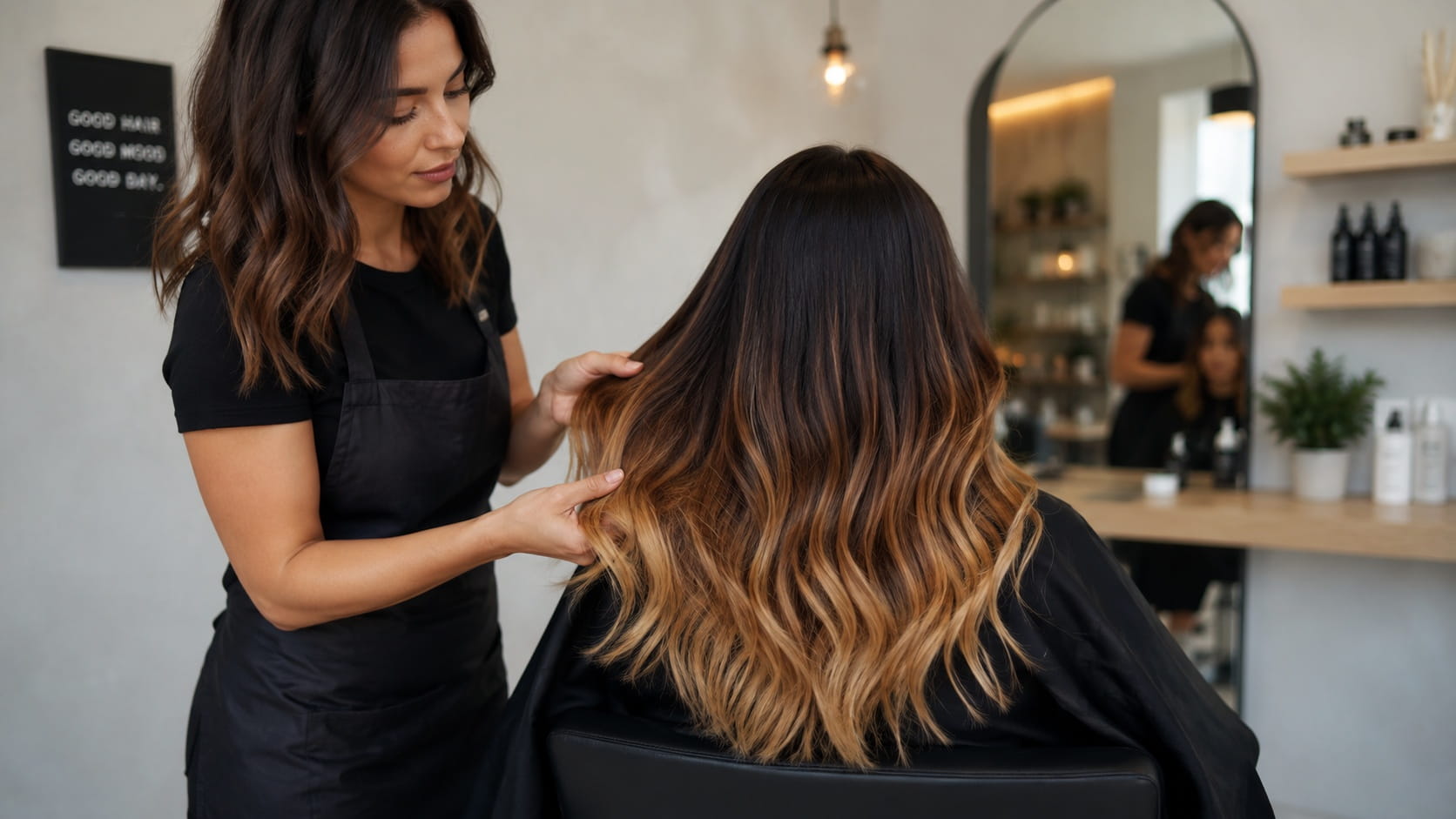 Ombré dans un salon de coiffure à Montréal