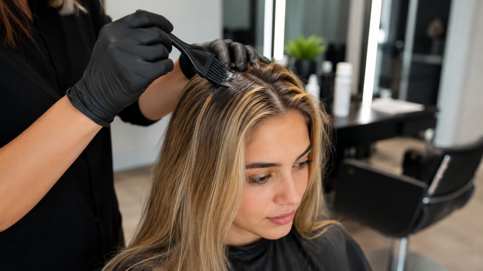 Retouche de racines dans un salon de coiffure à Montréal